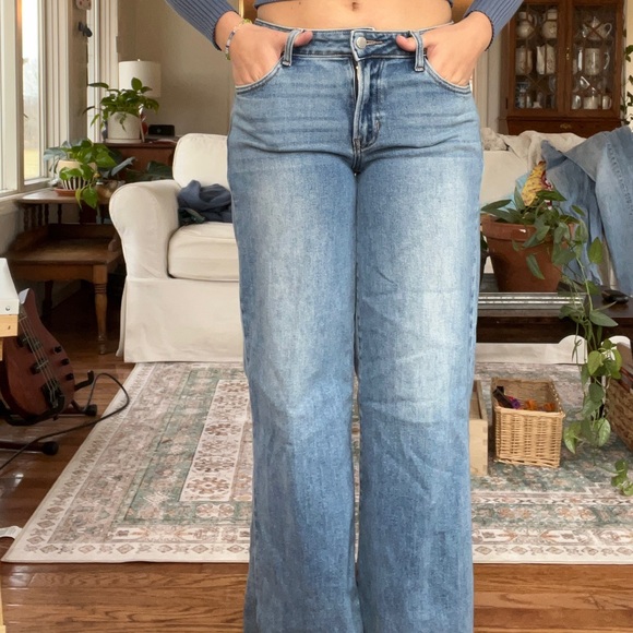 Just USA Medium Blue Relaxed Wide Leg Size 6 - Picture 2 of 5